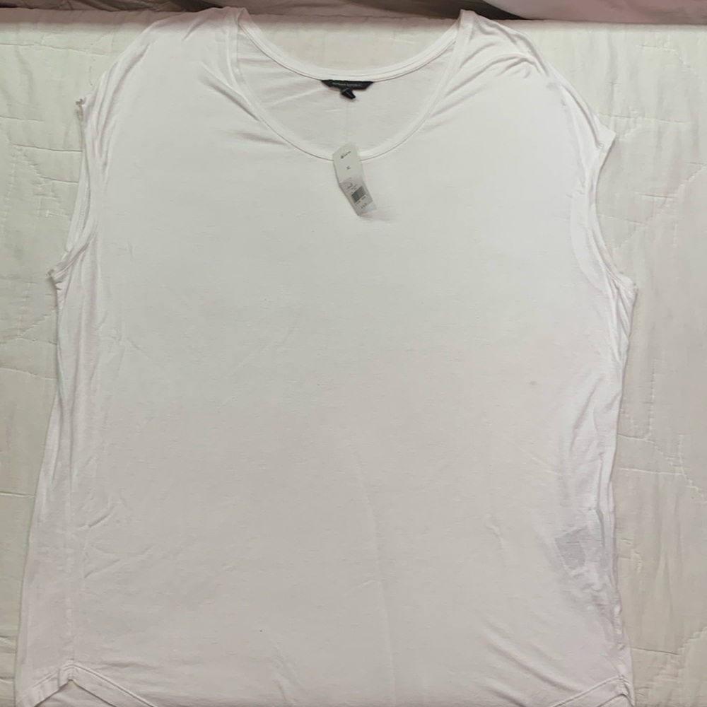 Banana Republic Women's White Cotton-Modal Top Cap Sleeve NWT